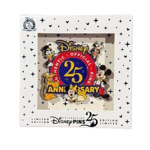 Disney Parks 2025 25th Anniversary Mickey And Friends Mini Jumbo Trading Pin LE